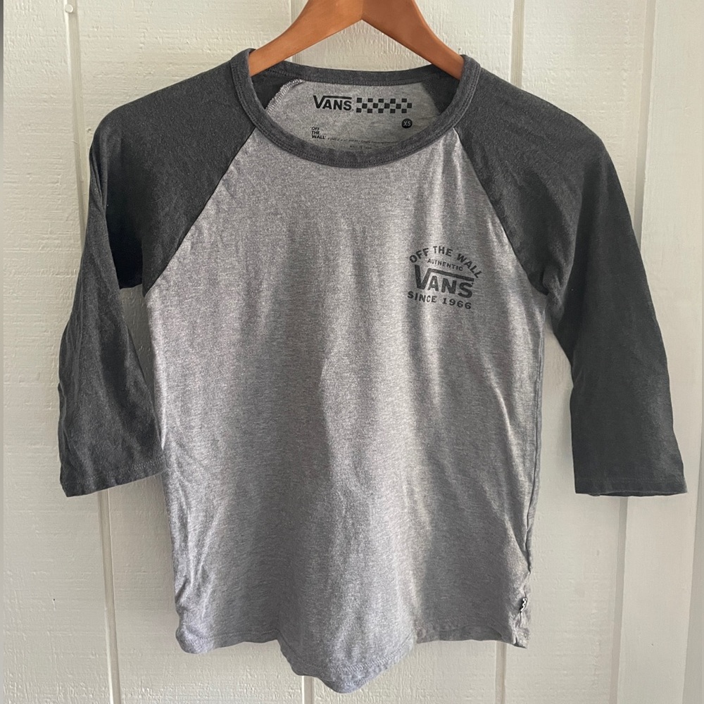 Vans Off the Wall Gray Raglan Baseball T-Shirt XS